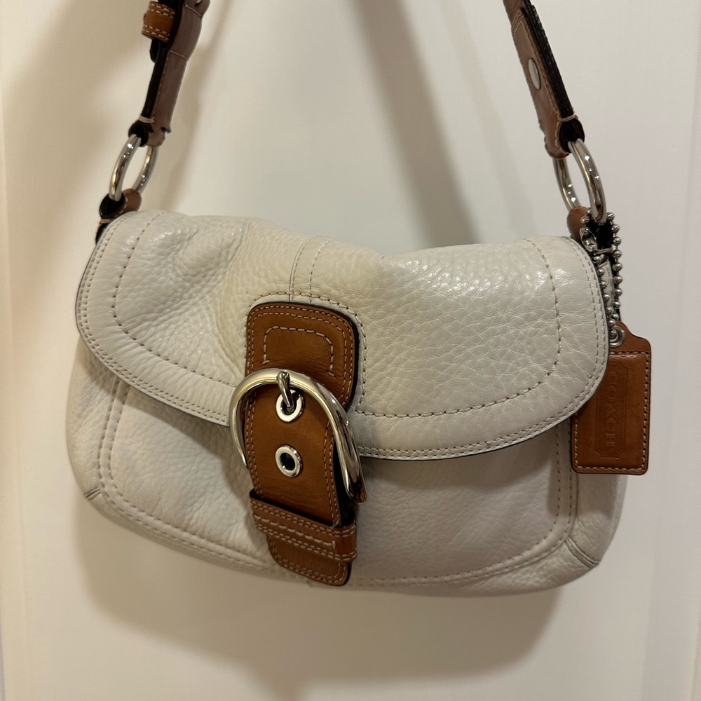 Genuine Leather Coach Shoulder Bag
